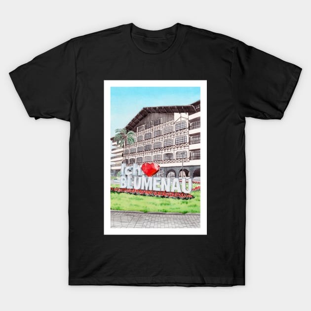 Blumenau, Brazil T-Shirt by NorrskenArt